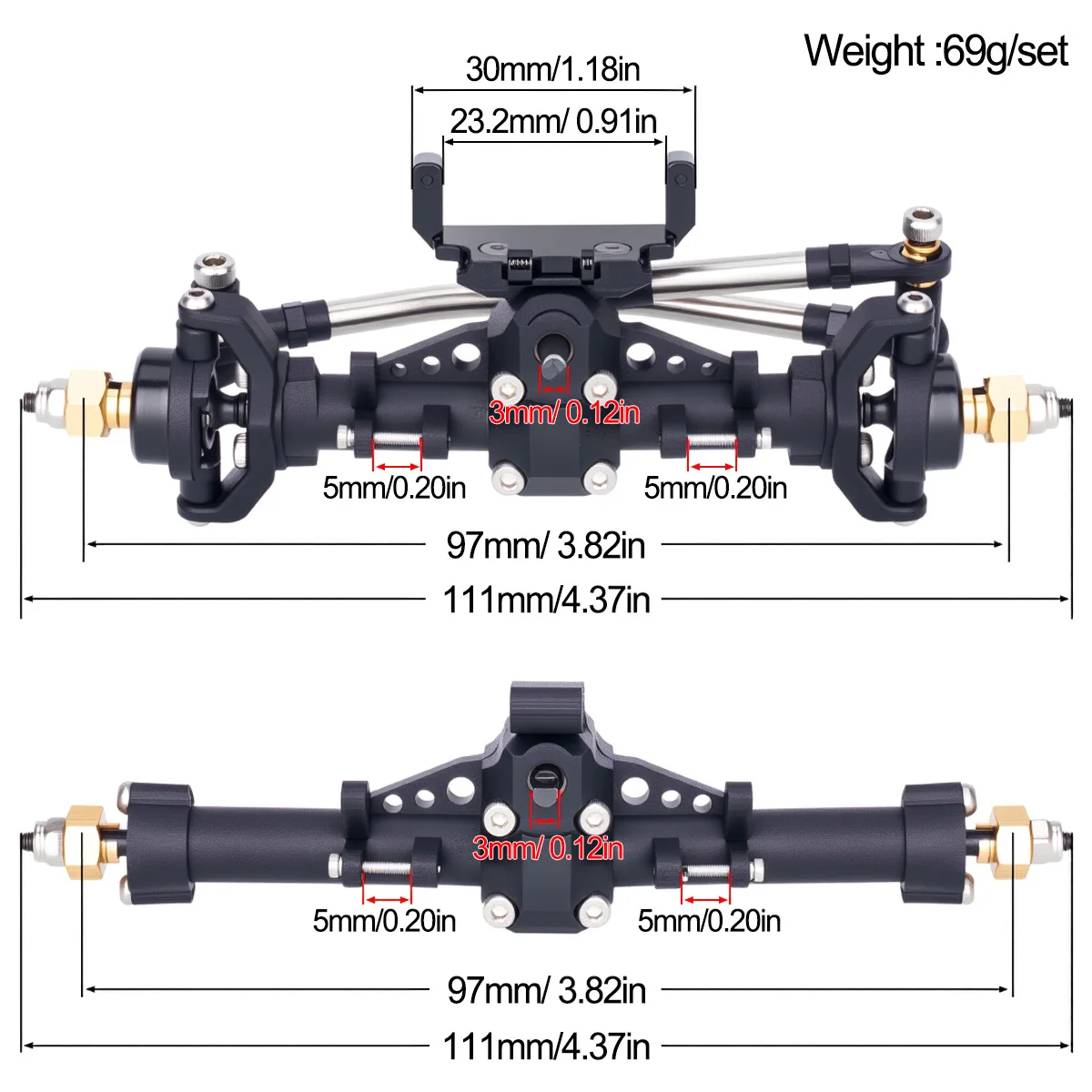 Plastic SCX24 Front Rear Axle  - Rc Hobby Racing ulasan dan harga